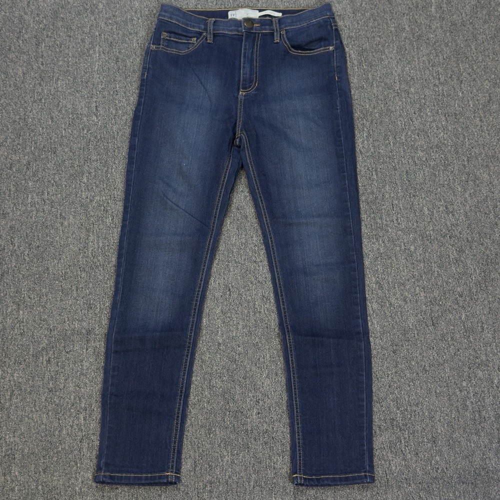 Free People Jeans Women's 28 Blue Denim Hi Rise Skinny Leg Stretch Dark Wash